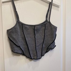 New without tags Large Black and white crop top with adjustable straps